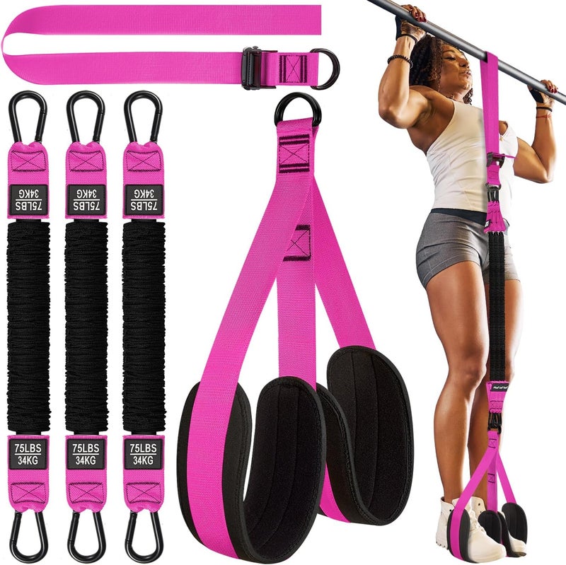HPYGN Two Foots Pull Up Assistance Bands, Heavy Duty Resistance Band for Pull Up Bar, Adjustable Weight/Size with Fabric Feet/Knee Rest, Bands for Pull Up Assist for Strength Training, Pull Up - Image 1